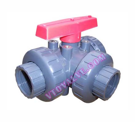 PVC,PVDF,RPP 3-way Ball Valves