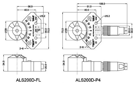 Drawing and Dimension of ALS200D Limit Switch Box, ALS200D Series Valve Monitor
