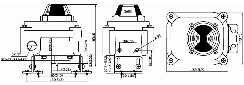 Drawing Dimension of ALS300M2 Series Limit Switch Box