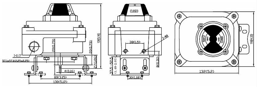 Drawing Dimension of ALS300M4 Series Limit Switch Box