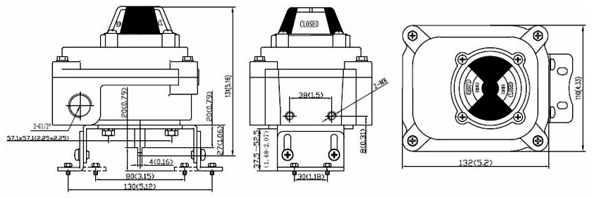 Drawing Dimension of ALS300PA22 Series Limit Switch Box
