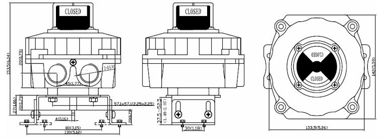Drawing Dimension of ALS400AS2 Series Limit Switch Box