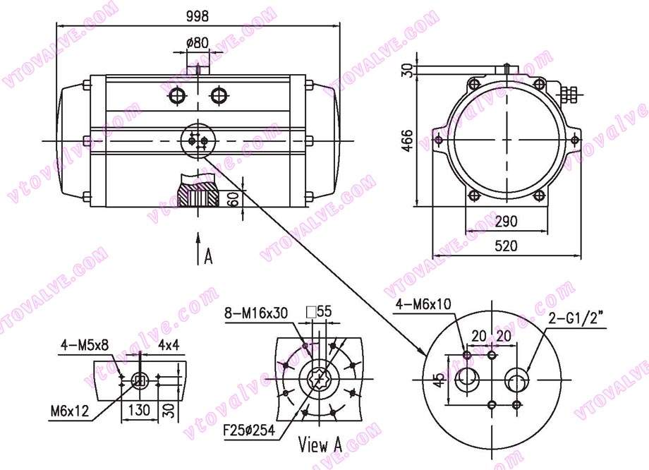 Main Dimensions of AT32D