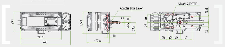 Drawing of YTC YT-3350 Positioner